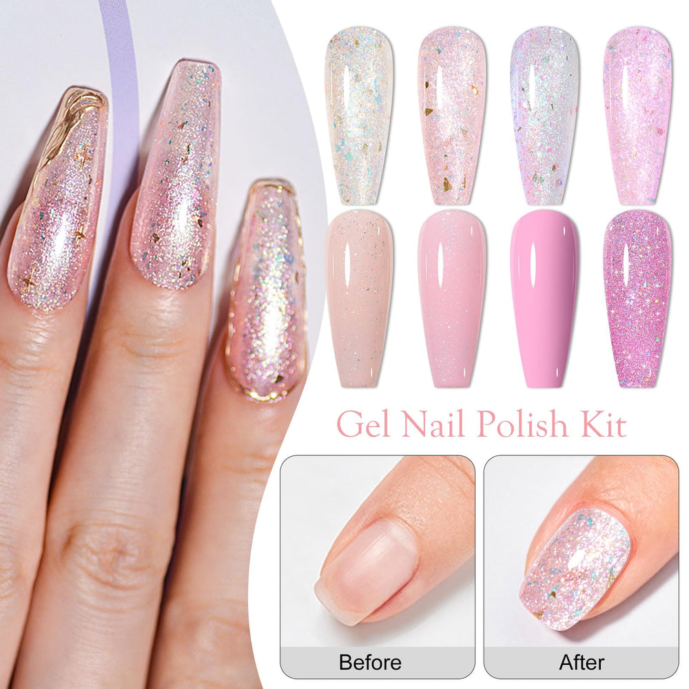 Meet Across yellow glitter gel polish for bright manicure looks