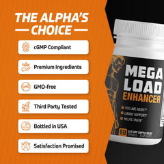 Packaging design and product information card for Mega Load Enhancer