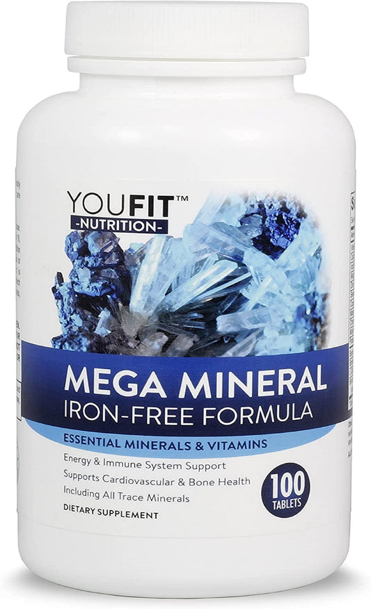 Mega Minerals bottle front view with Youfit Nutrition branding