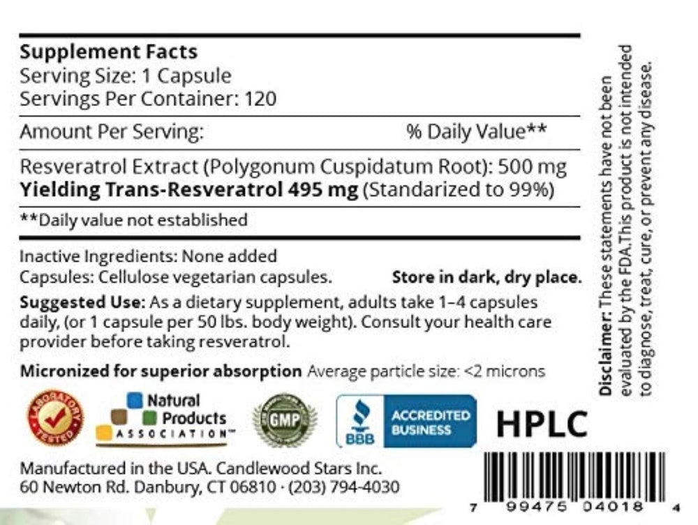 Illustration of micronized trans-resveratrol for absorption
