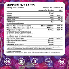 Close-up of sugar-free magnesium complex gummies packaging