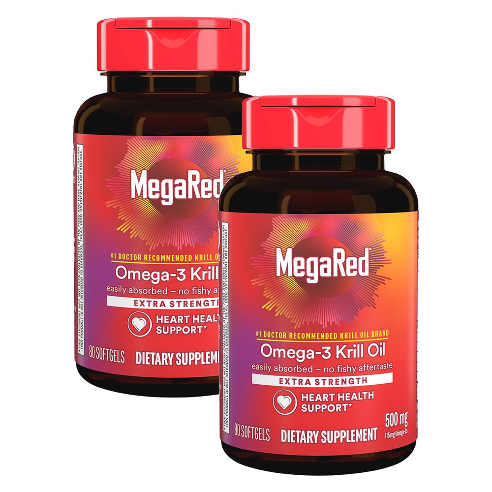 MegaRed krill oil 500mg bottle with EPA and DHA