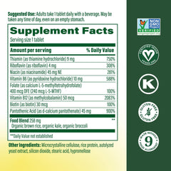 Tablet close-up of MegaFood Balanced B Complex highlighting B12 and B6