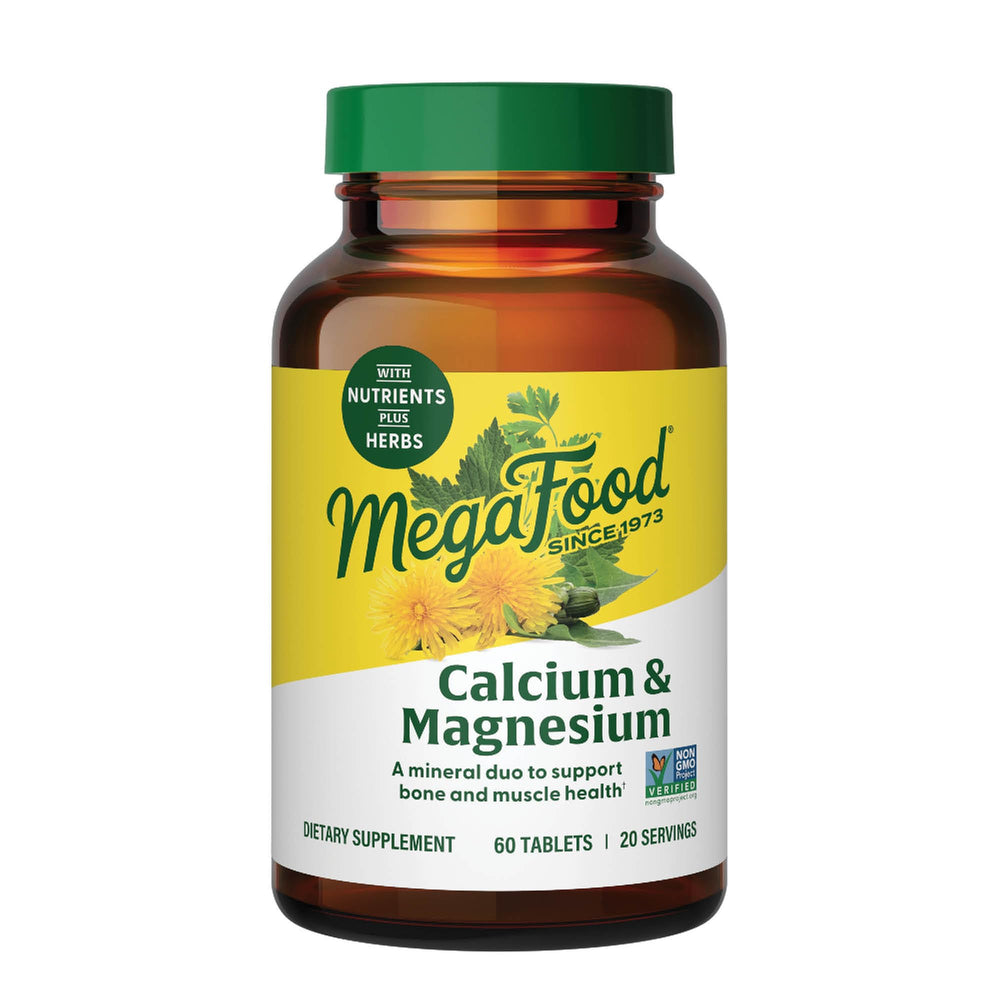 Hero image of MegaFood Calcium Magnesium Supplement bottle
