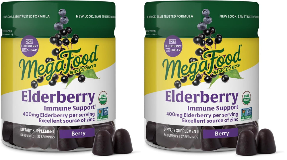 Two-pack MegaFood Elderberry Immune Support Gummies front view