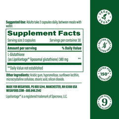 MegaFood glutathione capsules shown for easy daily wellness routine.