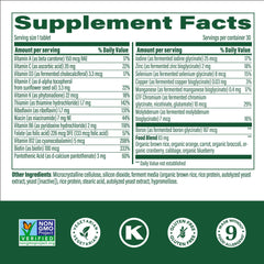 Close-up of product label showing zinc and vitamins C, B, D