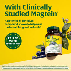 Brain health and cognitive support imagery on MegaFood Magtein packaging