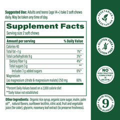 Front packaging of MegaFood Relax + Calm Magnesium Grape Soft Chews