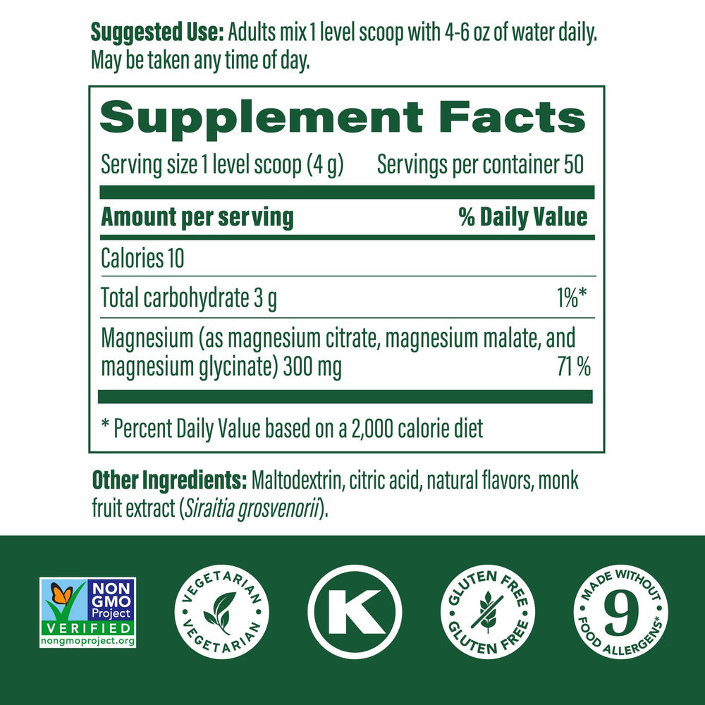 Three forms of magnesium: glycinate, citrate, and malate