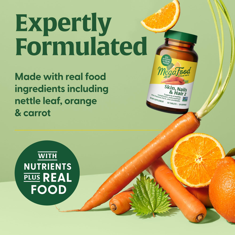 Vegan and allergen-free label for MegaFood Skin, Nails & Hair 2