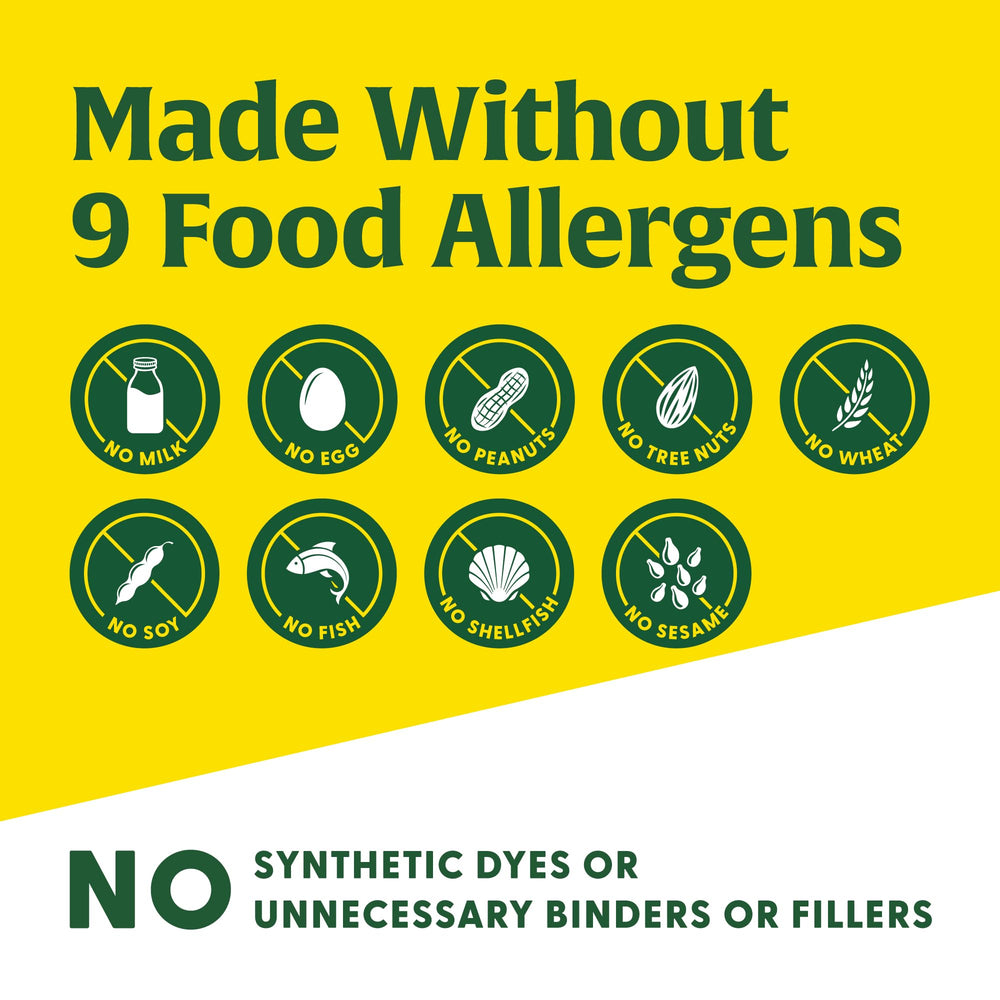 Third-party testing seal on MegaFood label for quality assurance.
