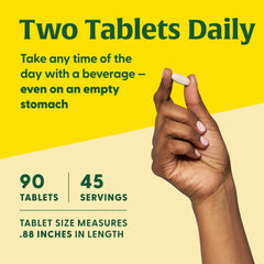 MegaFood Thyroid Strength tablets shown ready to take with a beverage.