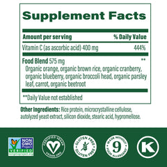 Close-up view of MegaFood Ultra C 400 mg bottle