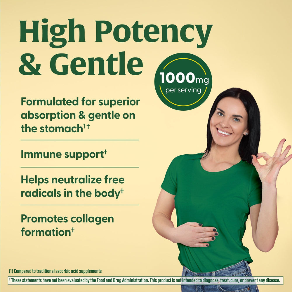 Ingredient list and allergen information for Vitamin C 1000mg