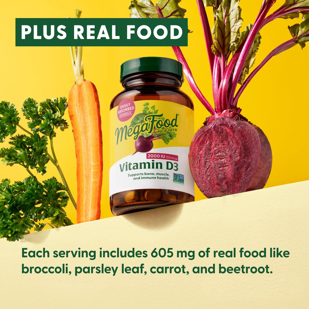 Real food ingredients imagery for Vitamin D3 supplement