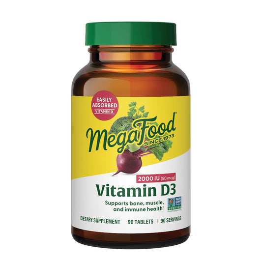 MegaFood Vitamin D3 2000 IU bottle with label