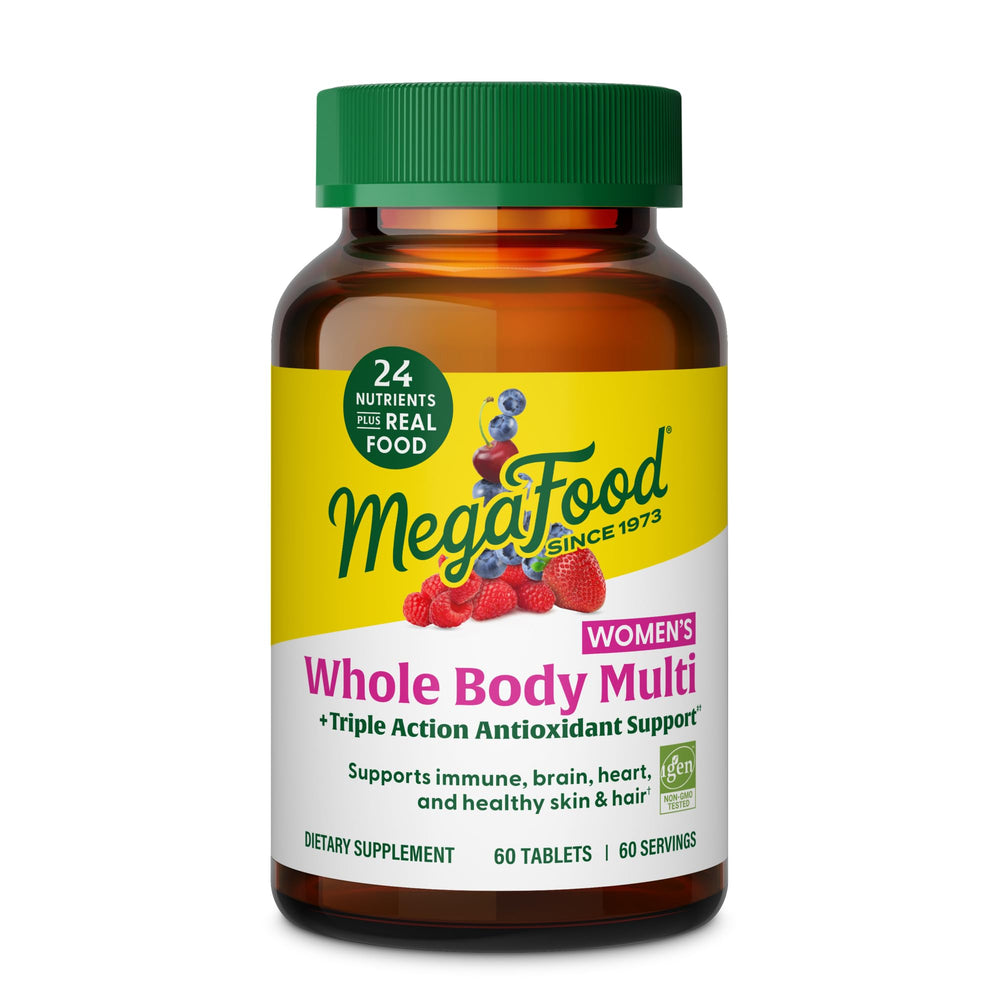 Product hero image: MegaFood Whole Body Methylated Multivitamin for Women — 60 tablets