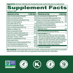 Back label detailing ingredients and daily dosage