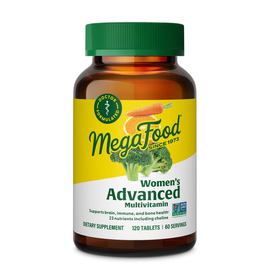 Hero image of MegaFood Women's Advanced Multivitamin bottle