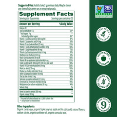 Bottle of MegaFood Women's Multivitamin Gummies Tangerine packaging