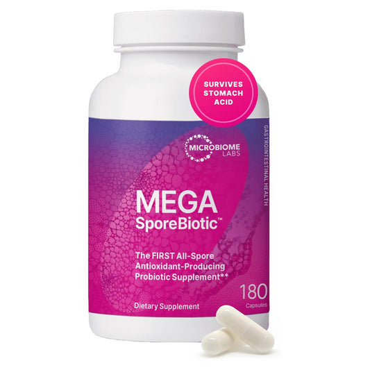 MegaSporeBiotic bottle for women and men – digestive health