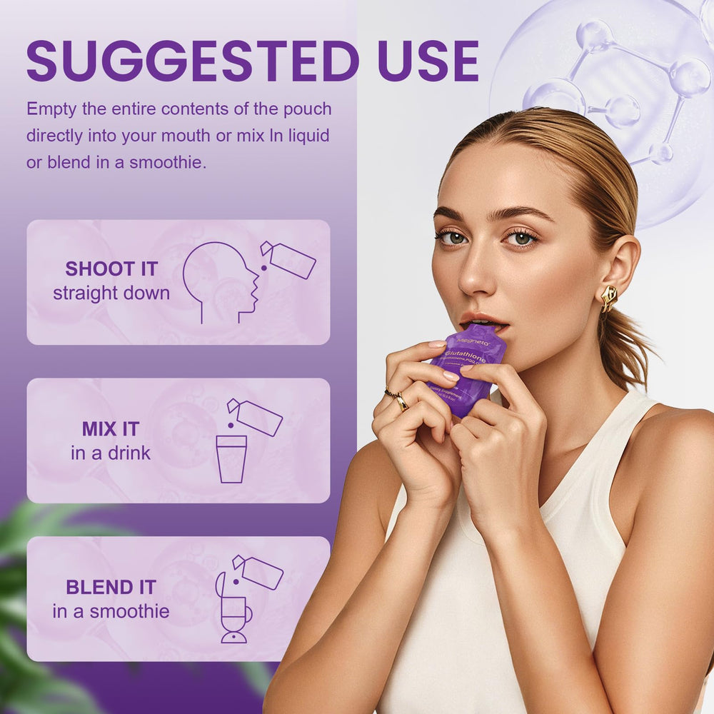 Display of multiple MEGNETA grape flavor pouches