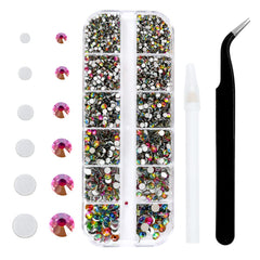 MEIBITE rainbow rhinestones for nails add vibrant sparkle to nail art.