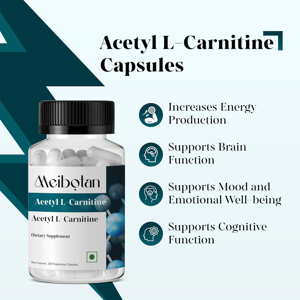 Close-up of MEIBOTAN Acetyl L-Carnitine capsules