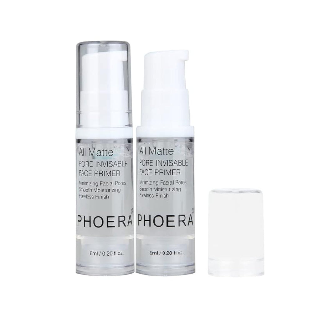 Meifen PHOERA face primer bottle close-up shows a smooth matte base for long wear