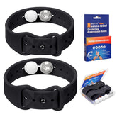 MEIYYJ motion sickness band in black wristband with soft comfortable fit for travel.