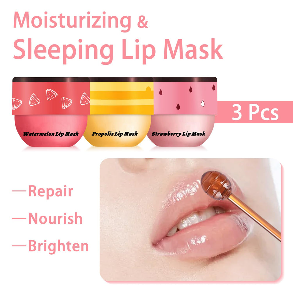Meilury Sleeping Lip Mask application demonstrates overnight hydration.