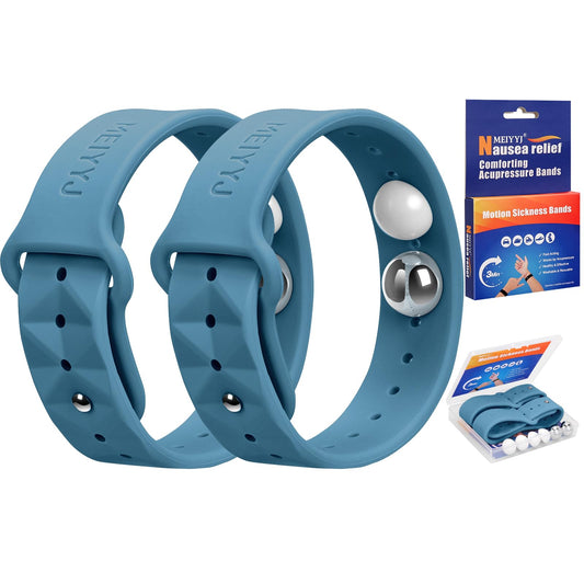 MeiYYJ morning sickness relief bands worn on the wrist for nausea relief during travel