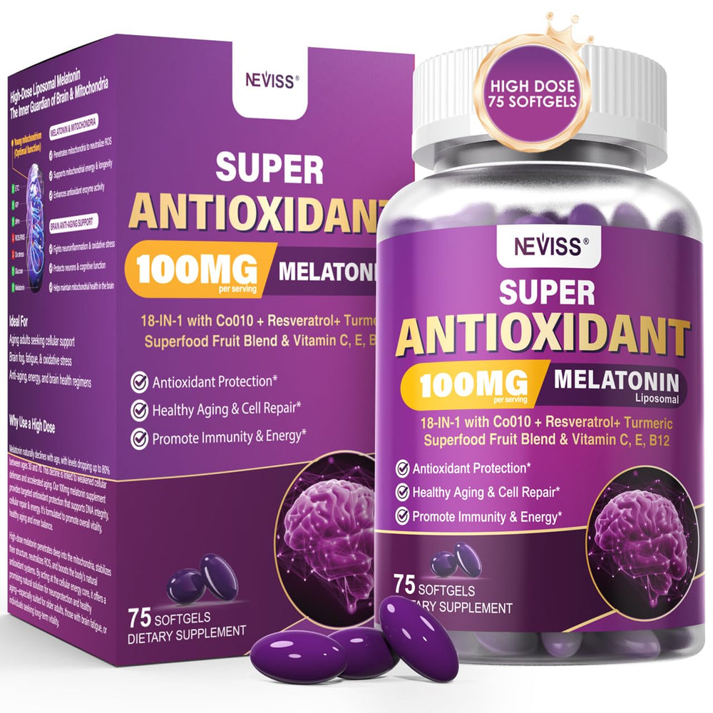 Front label of Melatonin 100mg liposomal supplement