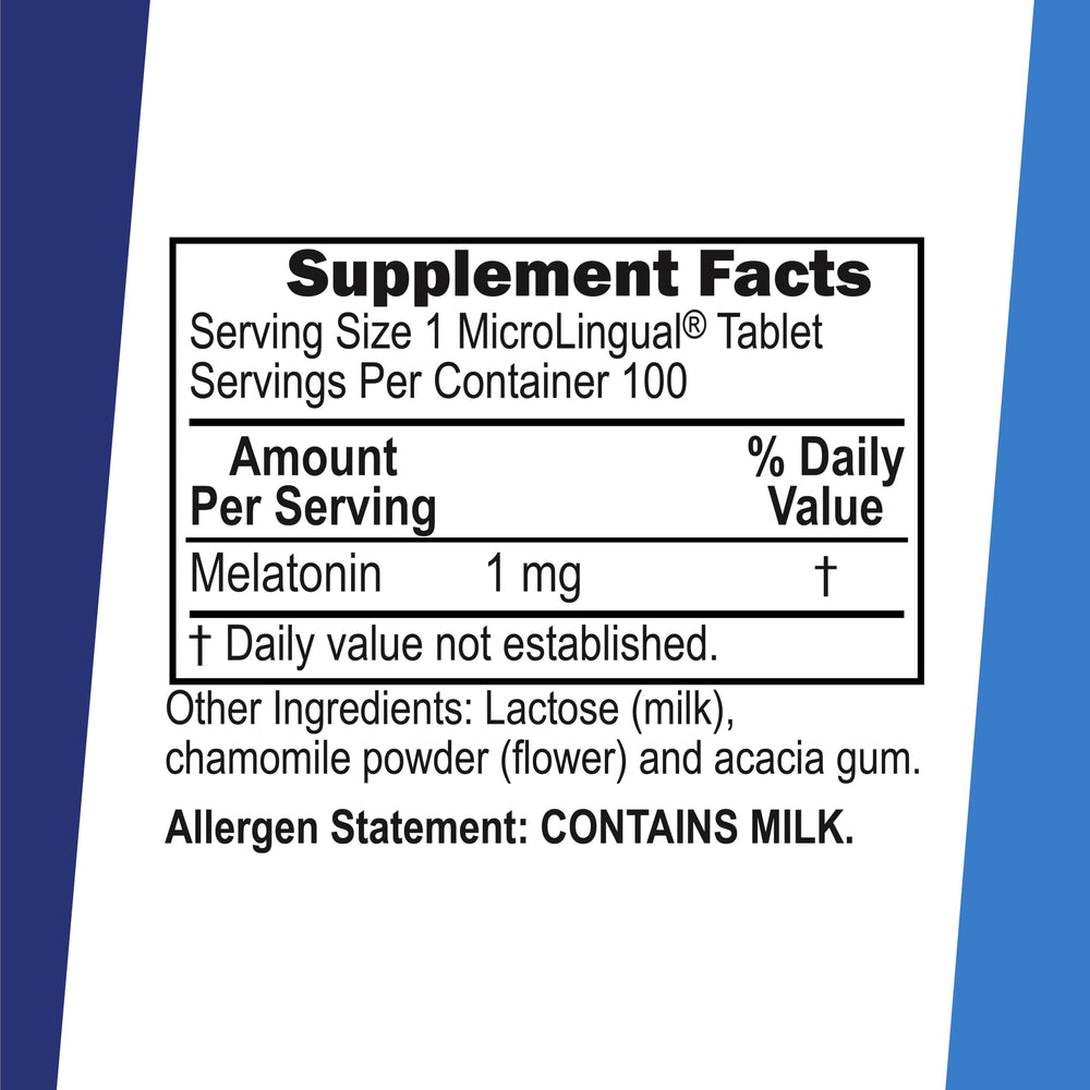 Melatonin 1 mg fast-dissolve tablets under the tongue