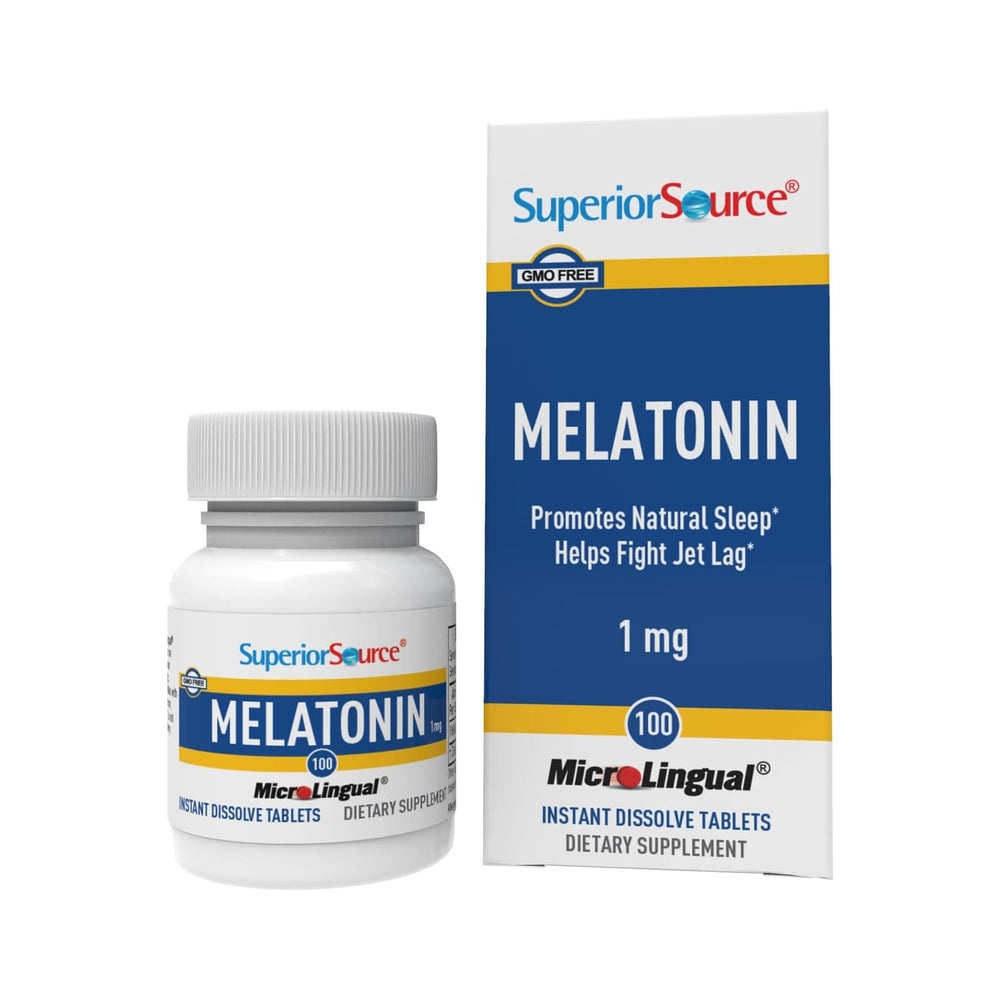 Melatonin 1 mg sublingual tablets in bottle