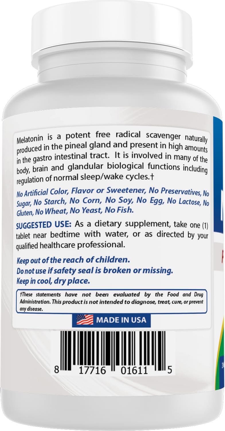 In-pack dosage instructions for melatonin supplement