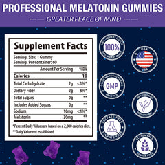 Close-up of an orange melatonin gummy with FOS prebiotics