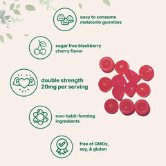 Sugar-free blackberry cherry melatonin gummies