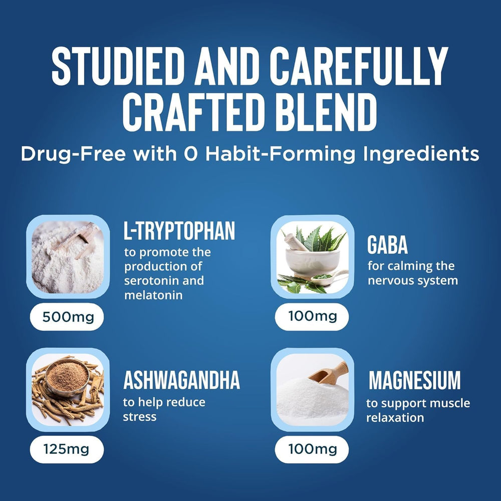 Melatonin, magnesium glycinate, Ashwagandha and other ingredients