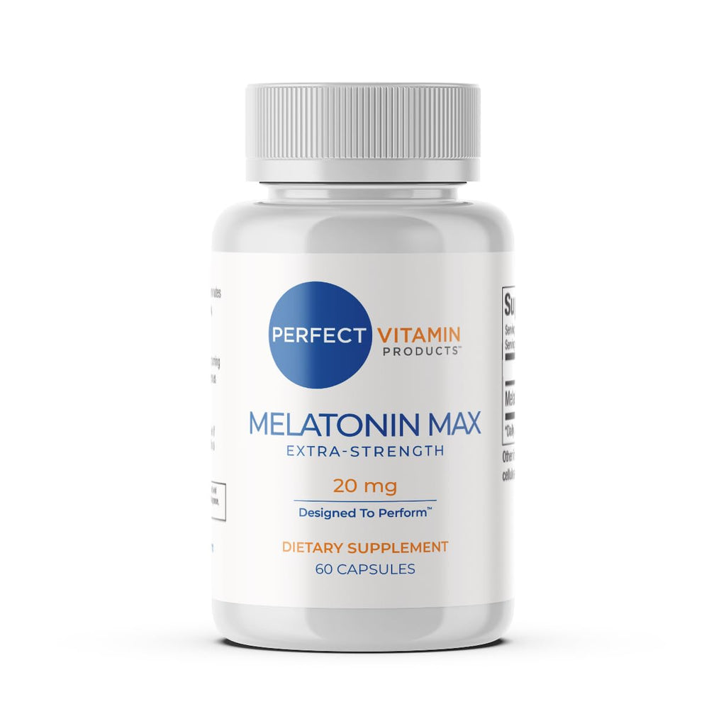 20mg Extra Strength Melatonin MAX bottle and capsules