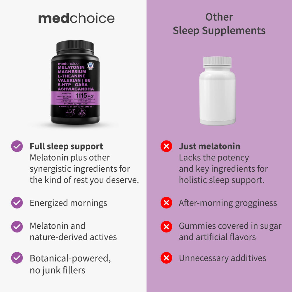 Vegan sleep aid capsules with glass of water