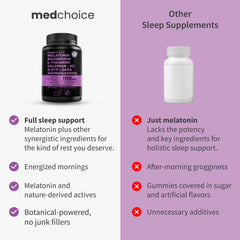 Vegan sleep aid capsules with glass of water