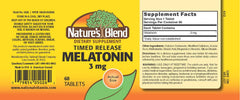 Nature's Blend Melatonin Timed Release packaging close-up