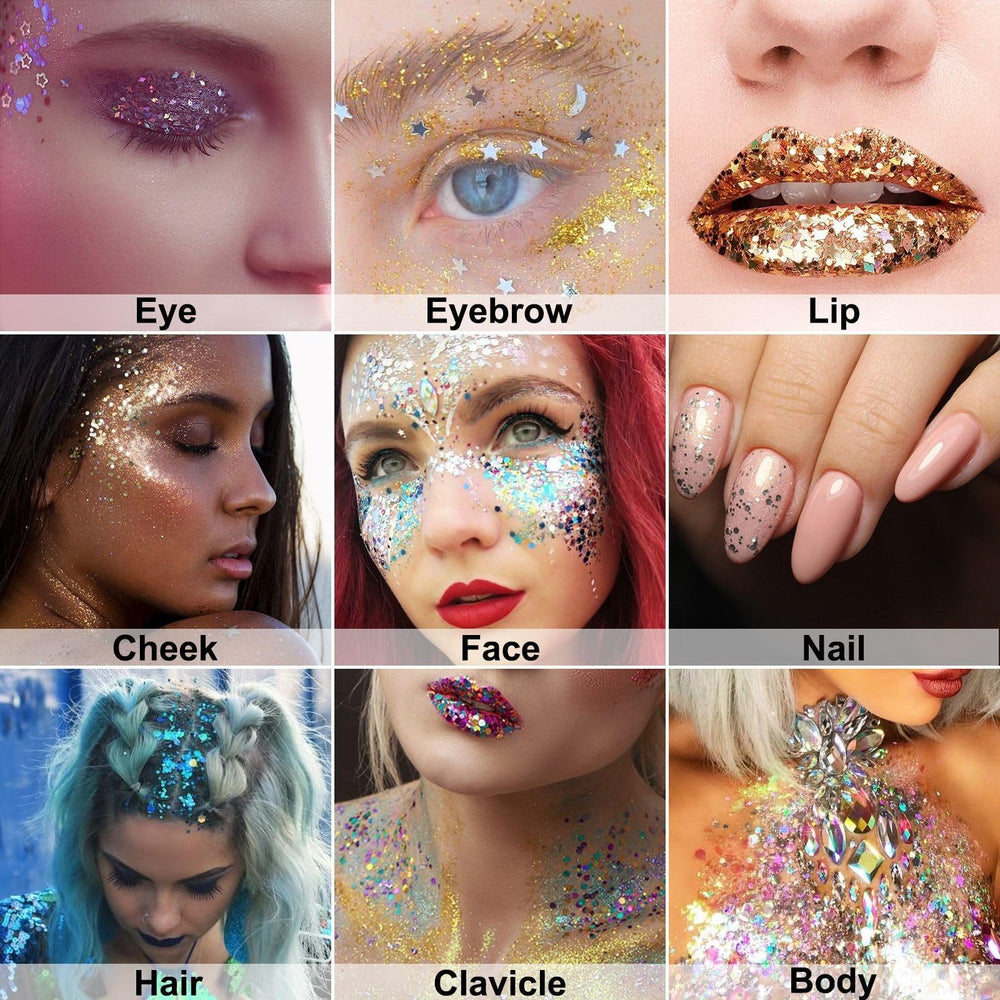 Melemando glitter stick gold sparkle for radiant collarbones and shoulders