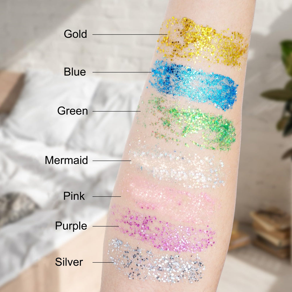 Melemando body glitter stick silver mermaid sheen adds reflective highlights