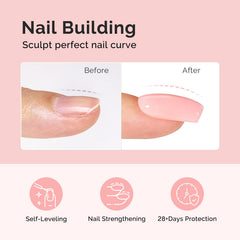 MelodySusie milky pink gel apex thickening creates stronger nail extensions with smooth layers.