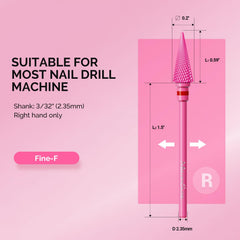 MelodySusie right-hand use nail drill bit in pink blossom for safe shaping.
