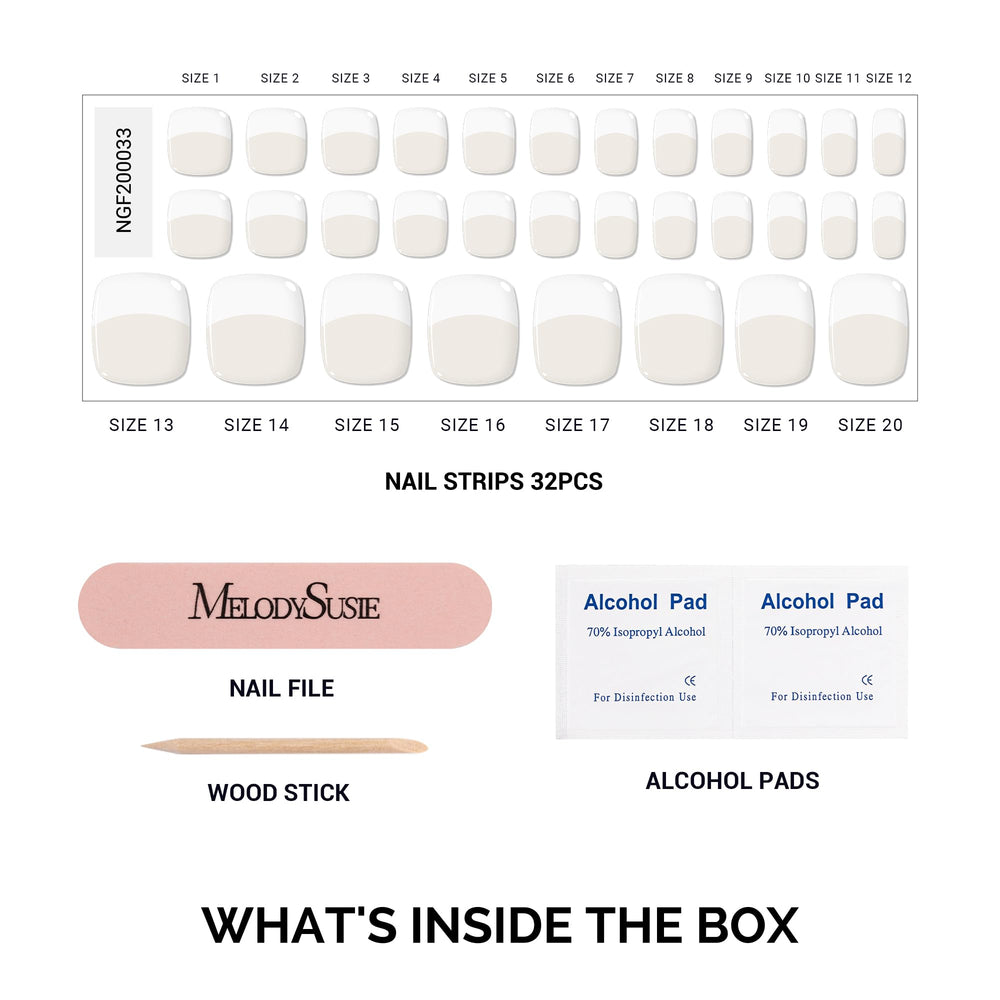 Included nail file and prep wipes help prep and apply MelodySusie strips