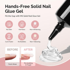MelodySusie solid nail glue gel ensures precise application with minimal bubbles.